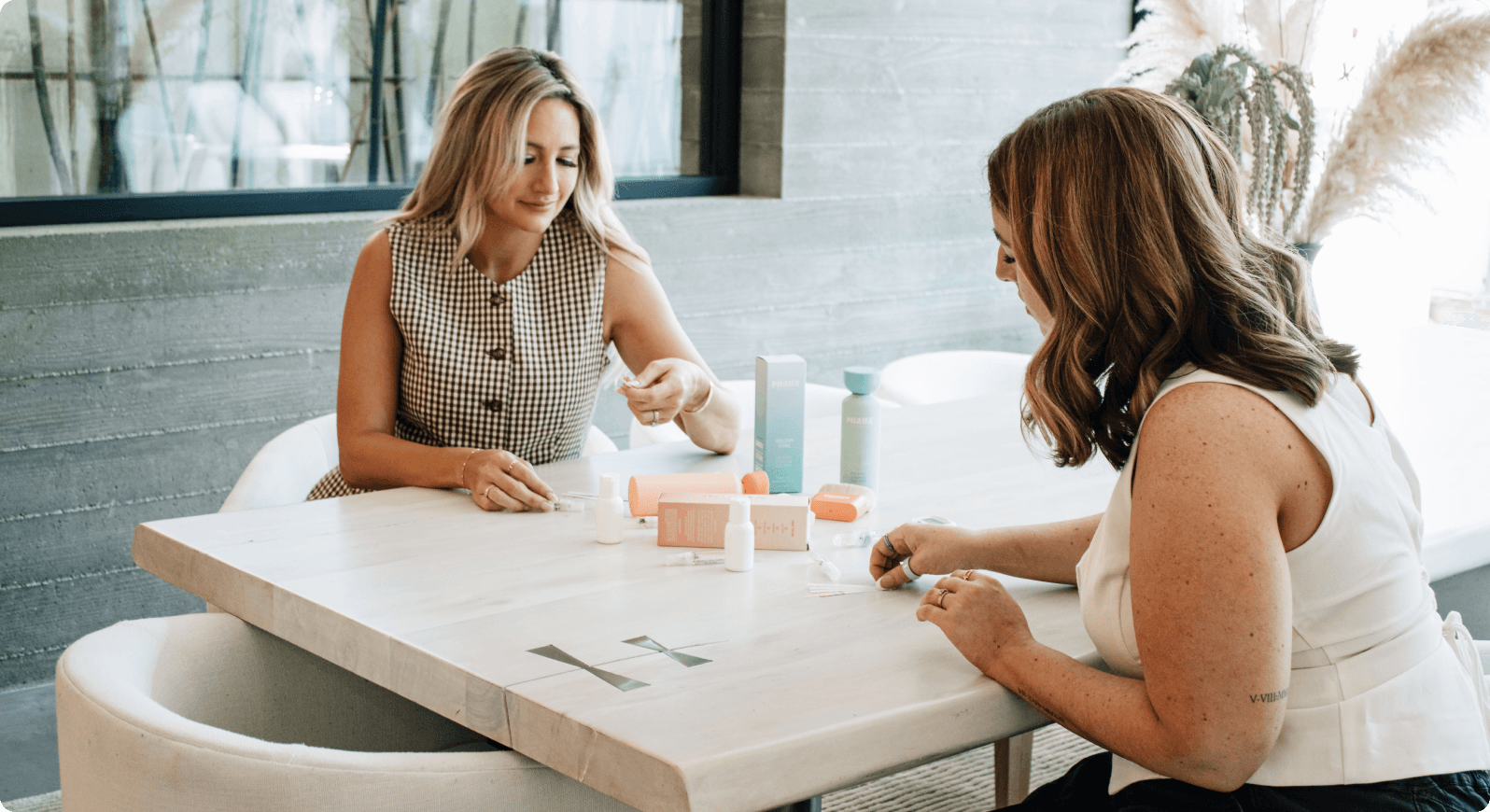 Phaux Beauty founders at wedding